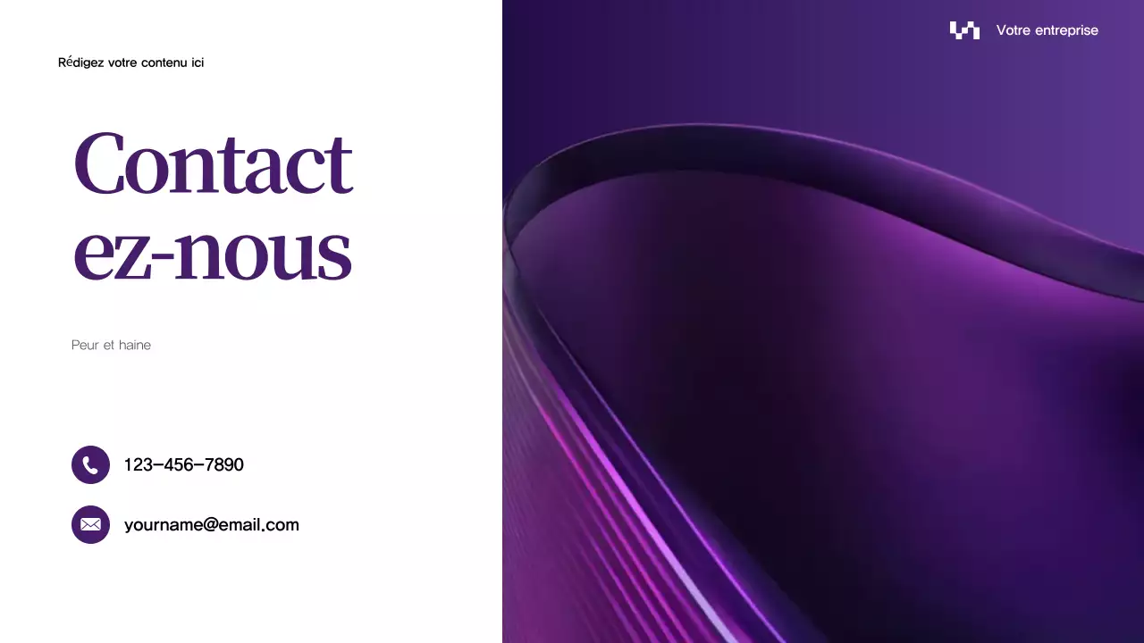 Présentation d'entreprise abstraite en violet