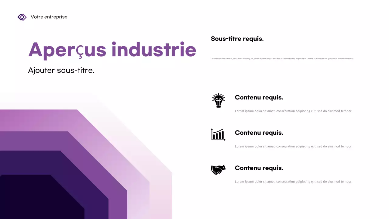 Présentation d'entreprise géométrique violette