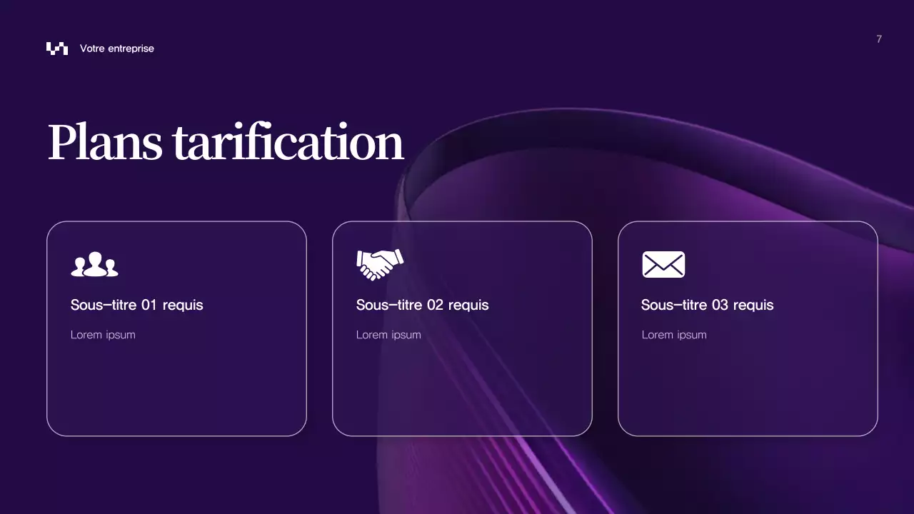 Présentation d'entreprise abstraite en violet