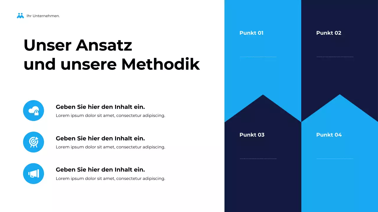 Blaue geometrische Geschäftspräsentation