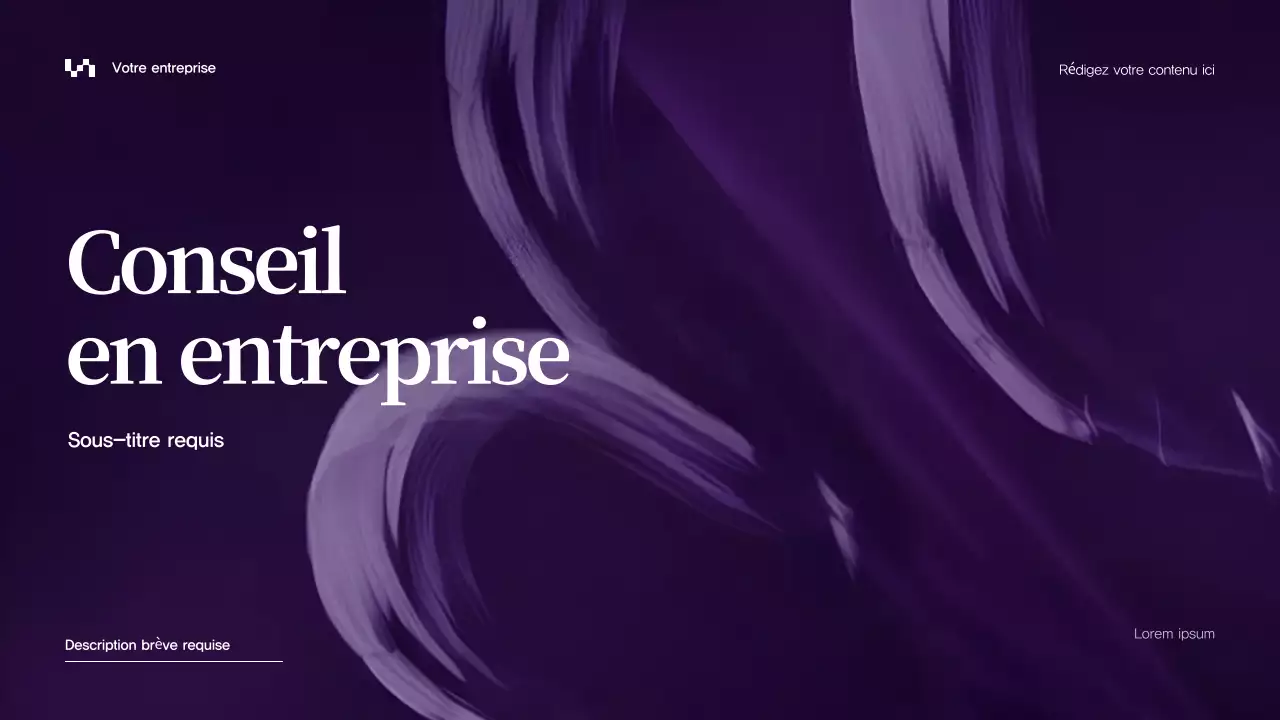 Présentation d'entreprise abstraite en violet