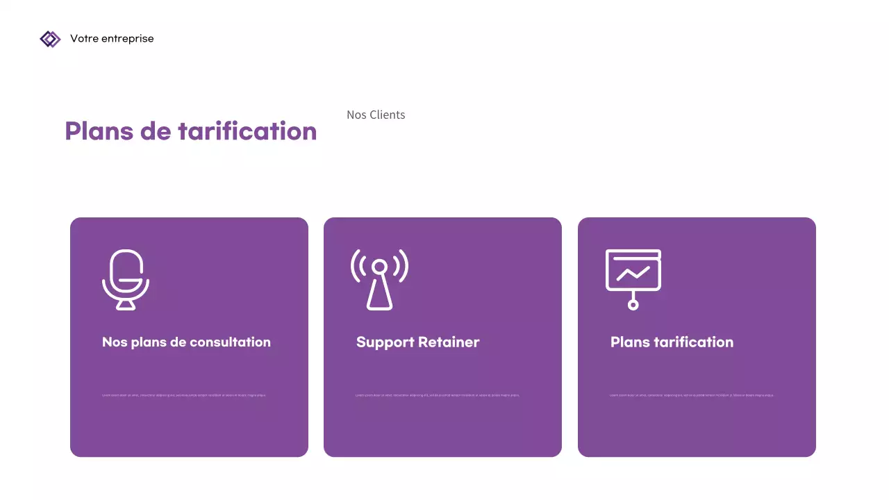 Présentation d'entreprise géométrique violette