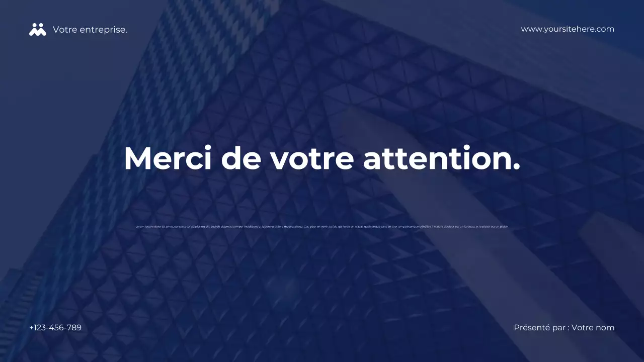Présentation d'entreprise géométrique bleue