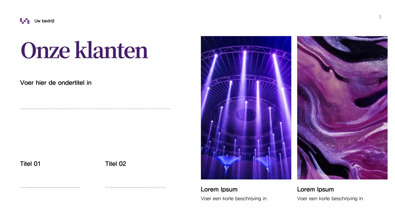 Paarse abstracte zakelijke presentatie