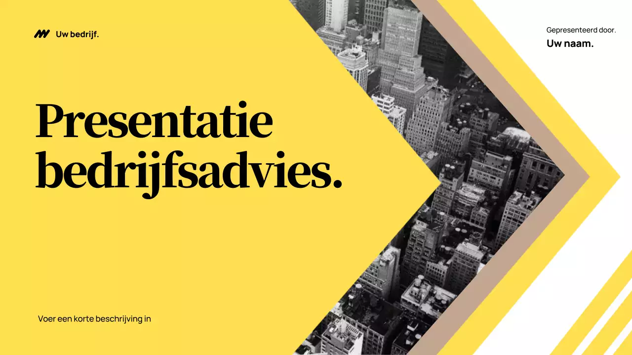 Gele moderne bedrijfspresentatie