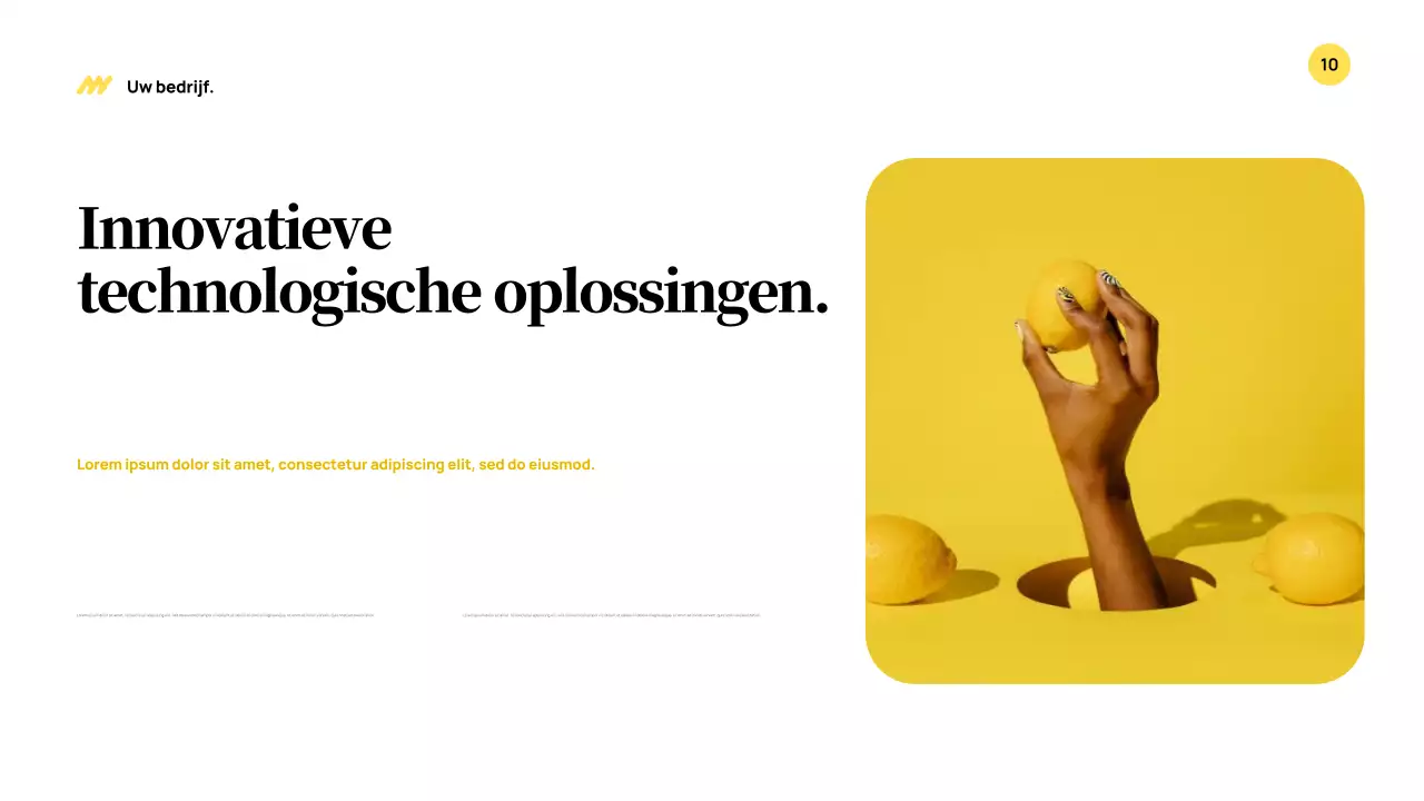 Gele moderne bedrijfspresentatie