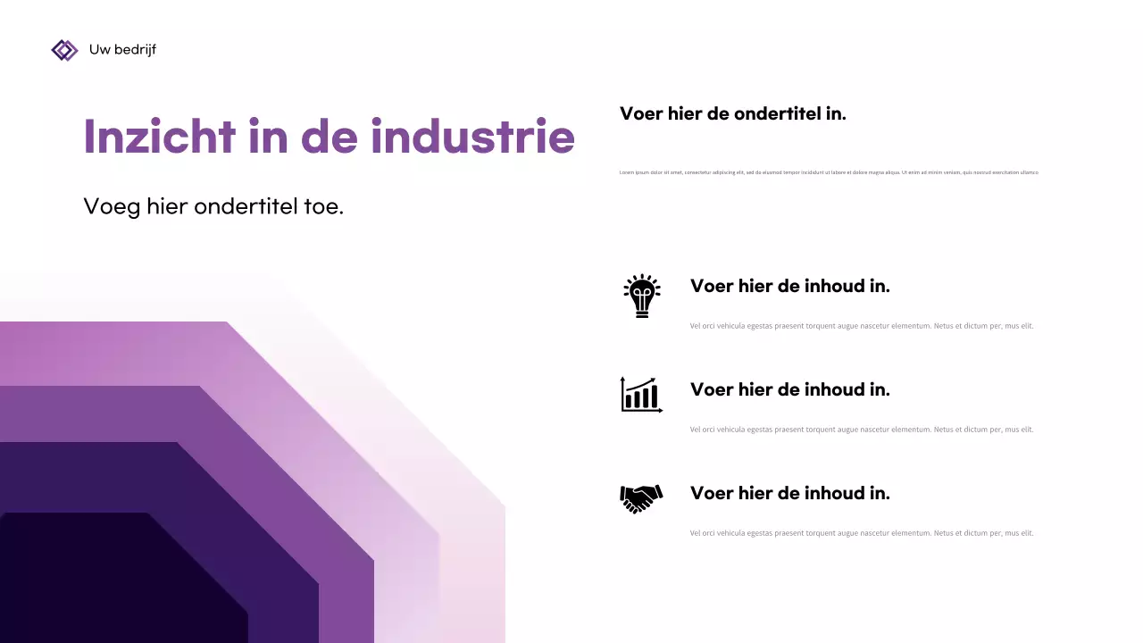 Paarse geometrische zakelijke presentatie