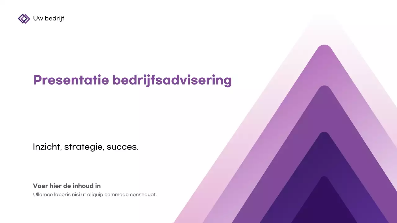 Paarse geometrische zakelijke presentatie