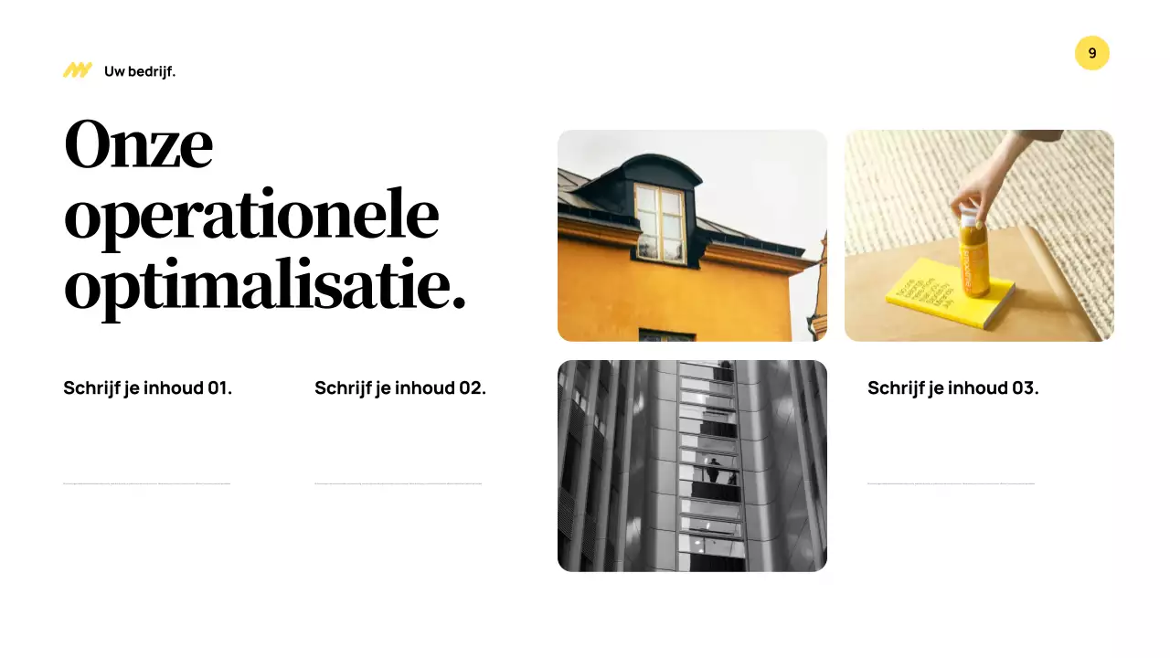 Gele moderne bedrijfspresentatie