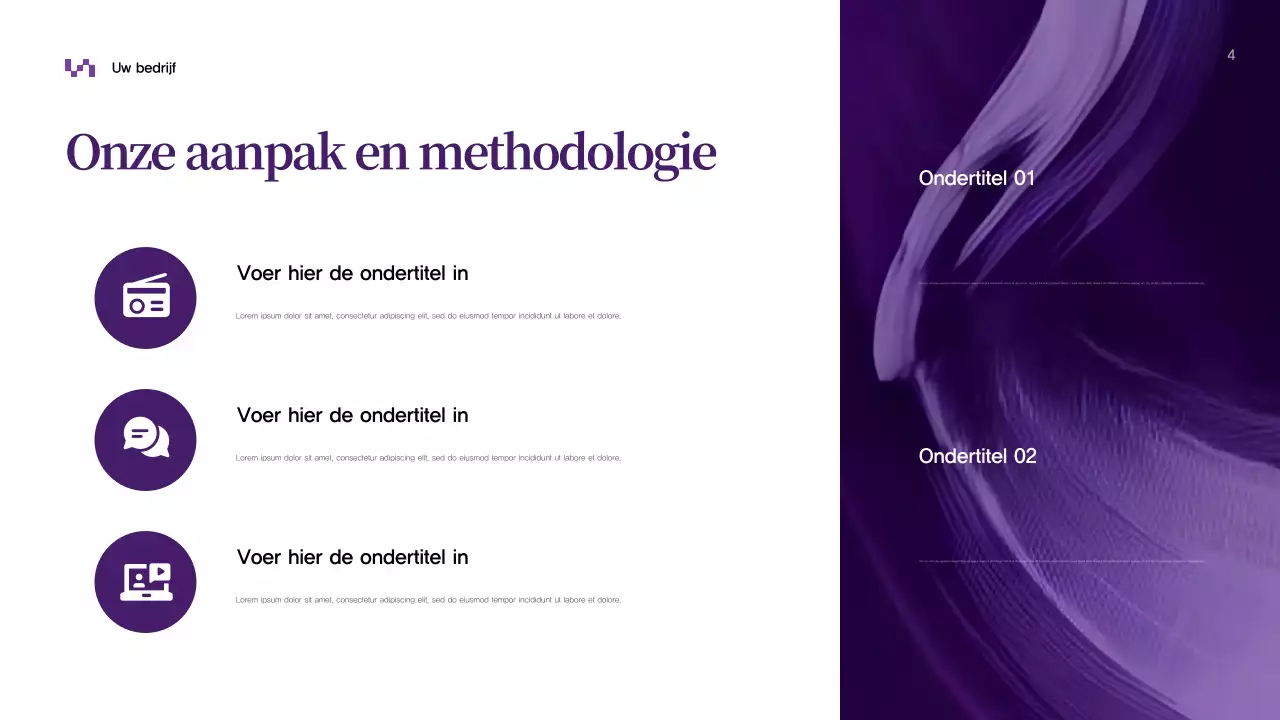 Paarse abstracte zakelijke presentatie