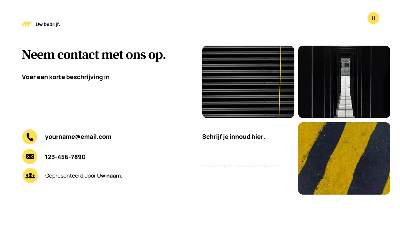 Gele moderne bedrijfspresentatie