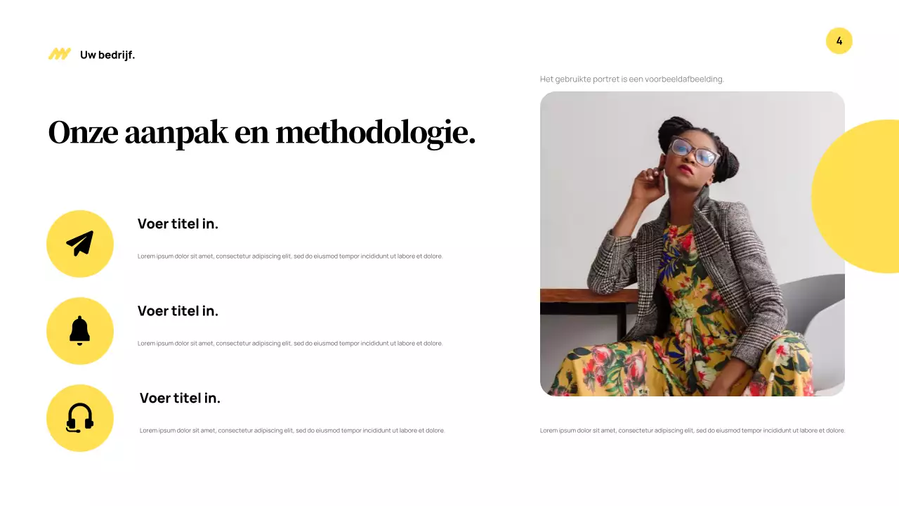 Gele moderne bedrijfspresentatie