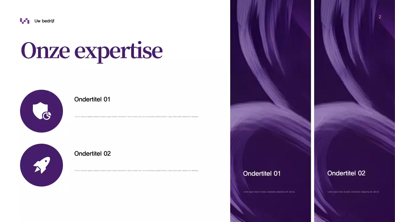 Paarse abstracte zakelijke presentatie