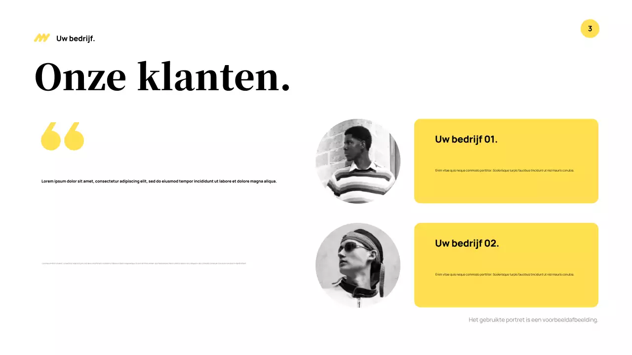 Gele moderne bedrijfspresentatie