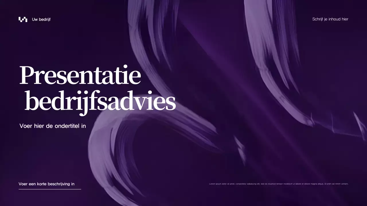 Paarse abstracte zakelijke presentatie