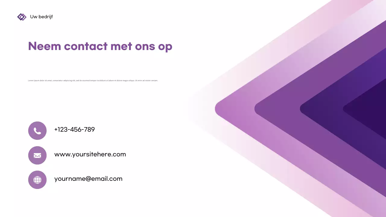 Paarse geometrische zakelijke presentatie