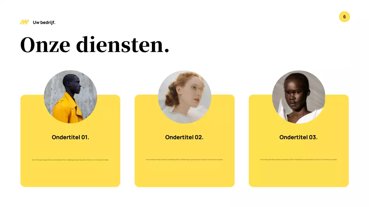 Gele moderne bedrijfspresentatie