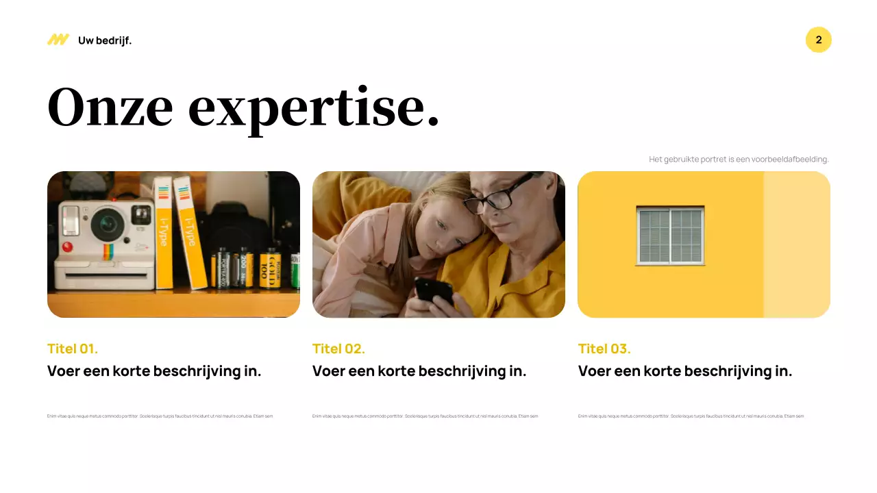 Gele moderne bedrijfspresentatie