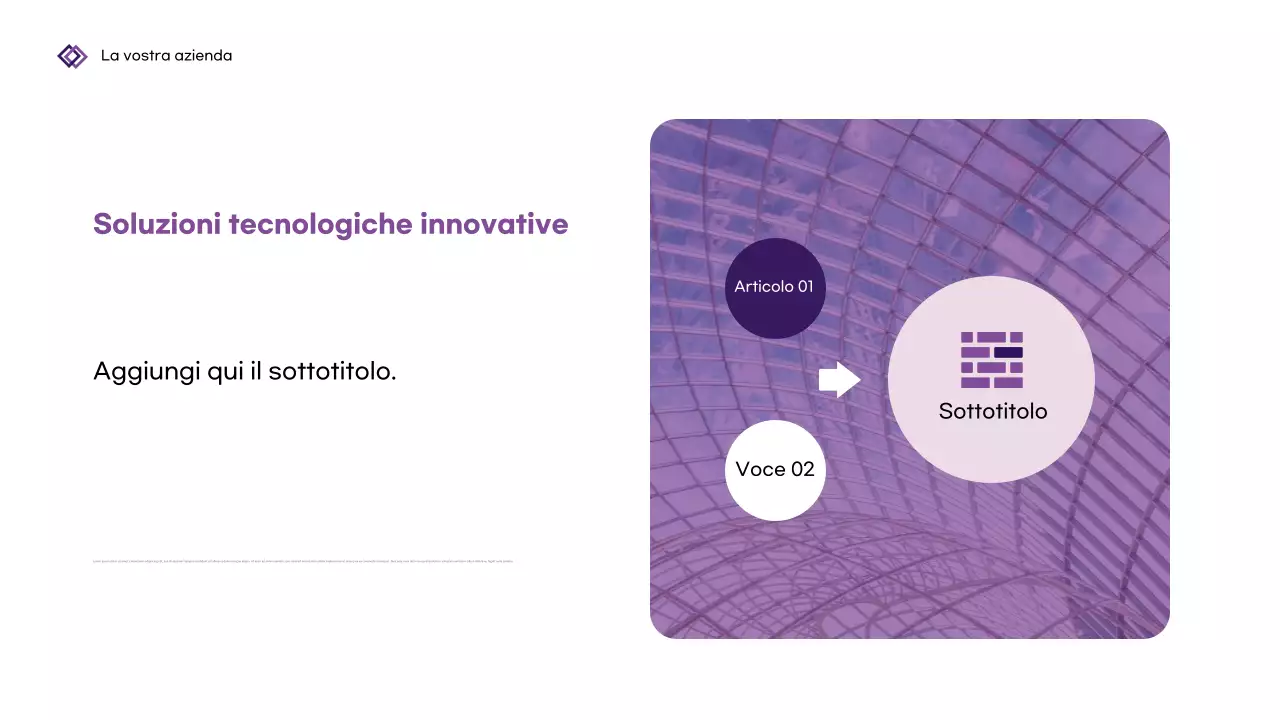 Presentazione aziendale geometrica viola