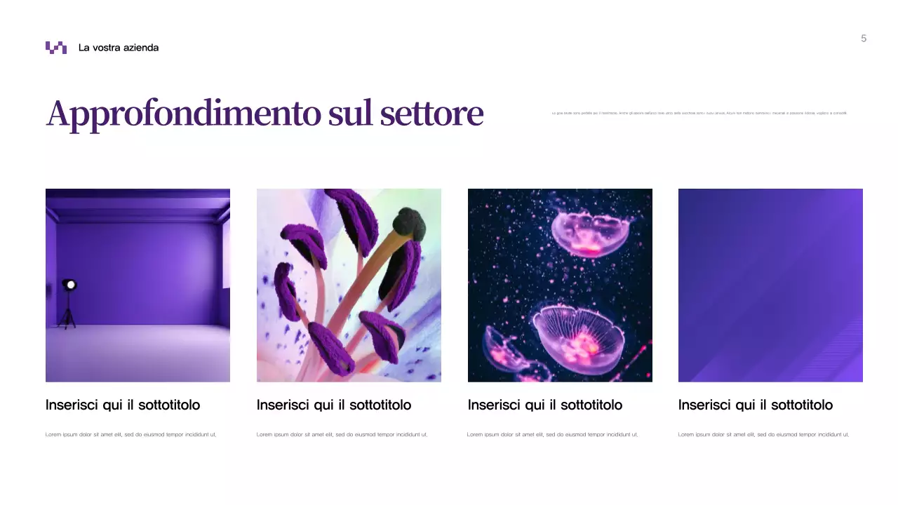 Presentazione aziendale astratta viola