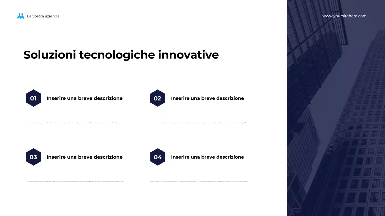 Presentazione aziendale geometrica blu