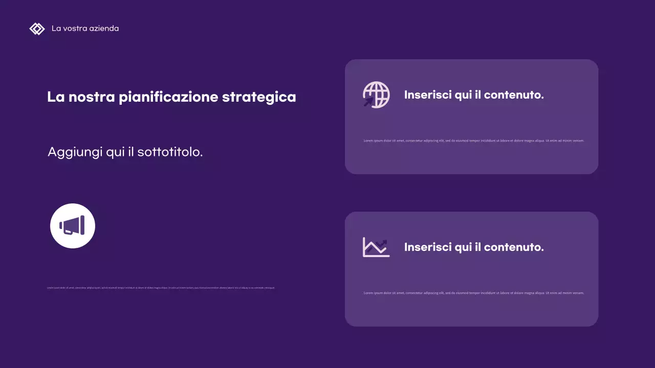 Presentazione aziendale geometrica viola