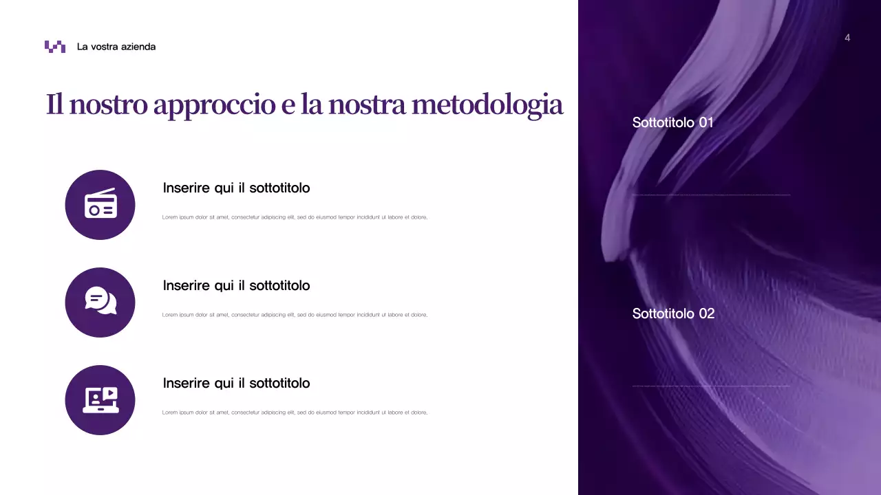 Presentazione aziendale astratta viola