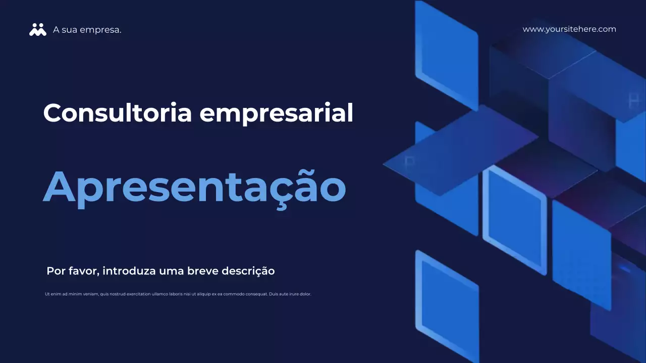 Apresentação de negócios geométrica azul