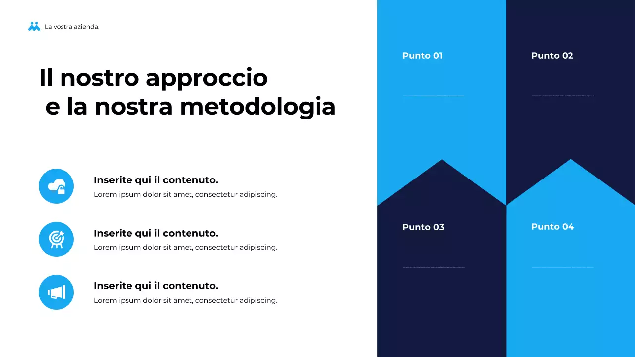 Presentazione aziendale geometrica blu