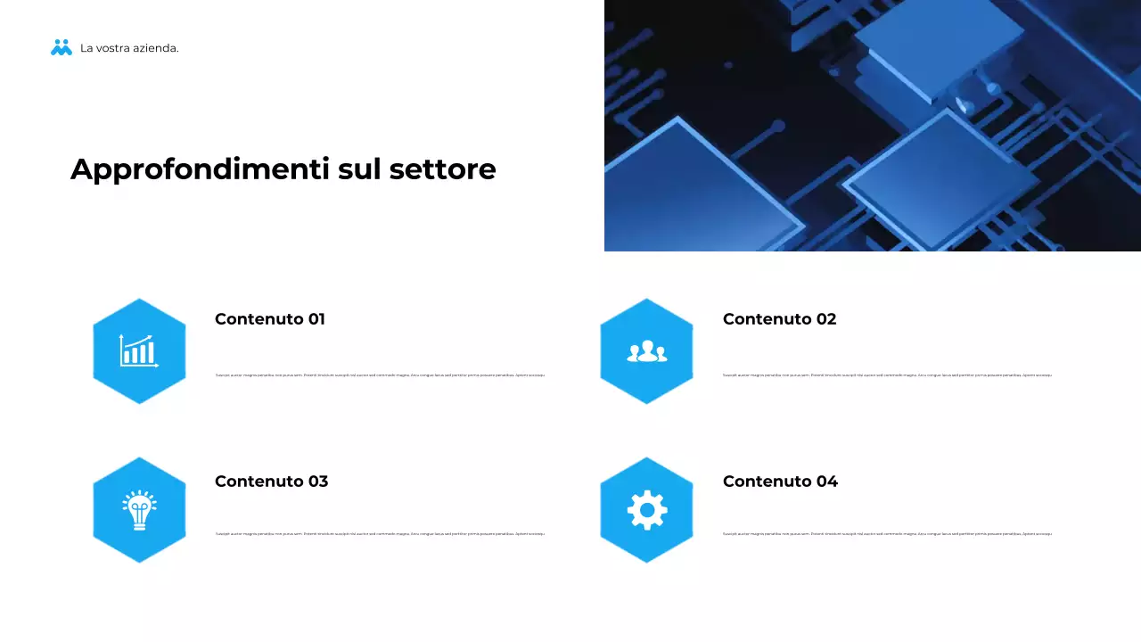 Presentazione aziendale geometrica blu