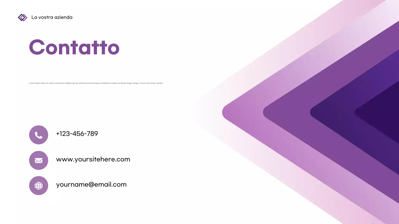 Presentazione aziendale geometrica viola