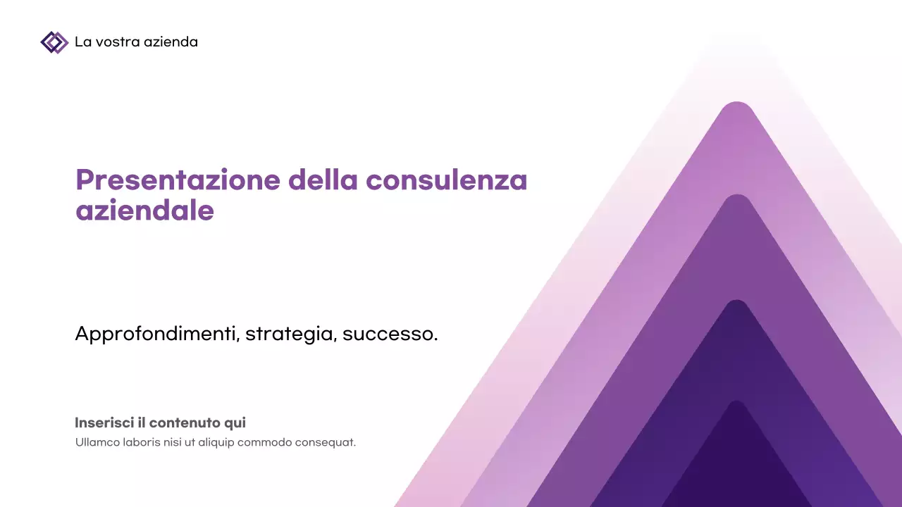 Presentazione aziendale geometrica viola