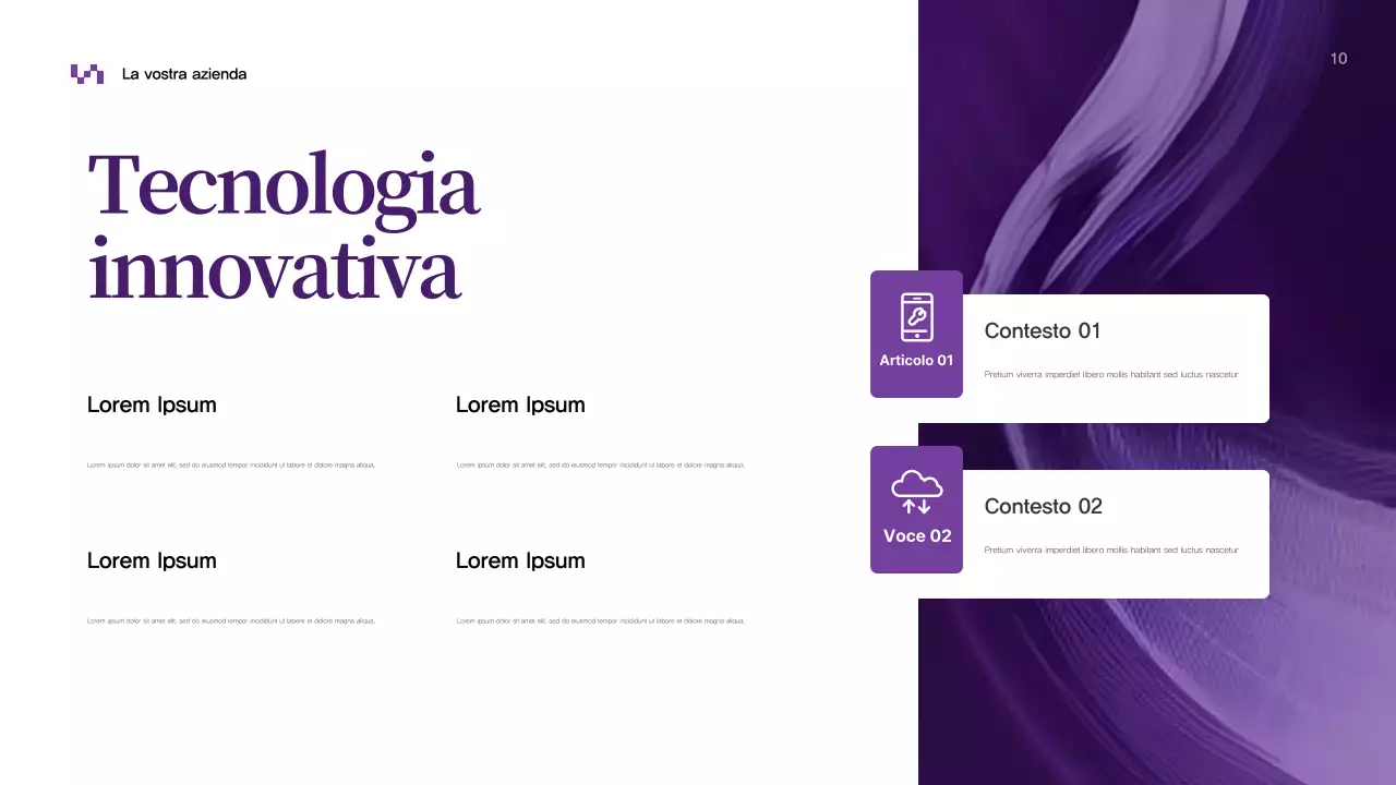 Presentazione aziendale astratta viola