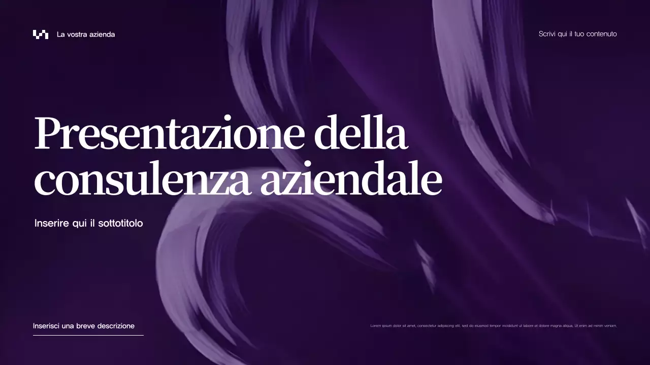 Presentazione aziendale astratta viola