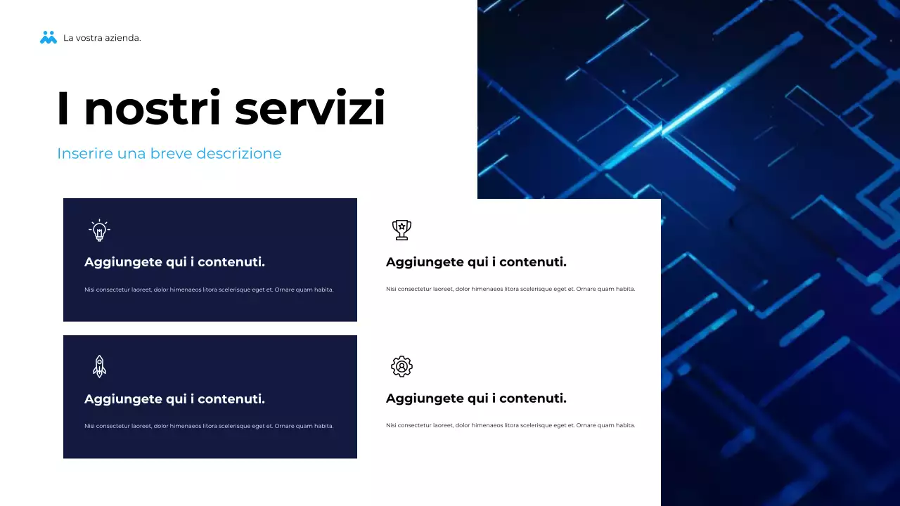 Presentazione aziendale geometrica blu