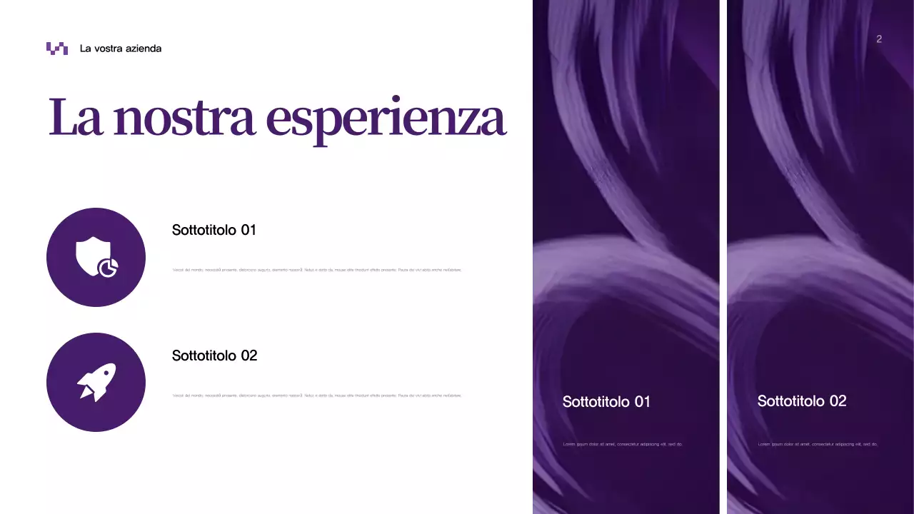 Presentazione aziendale astratta viola