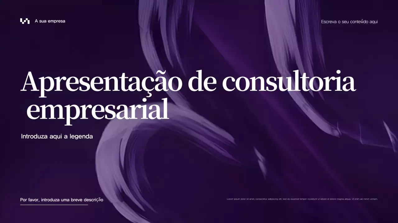 Apresentação comercial abstrata roxa