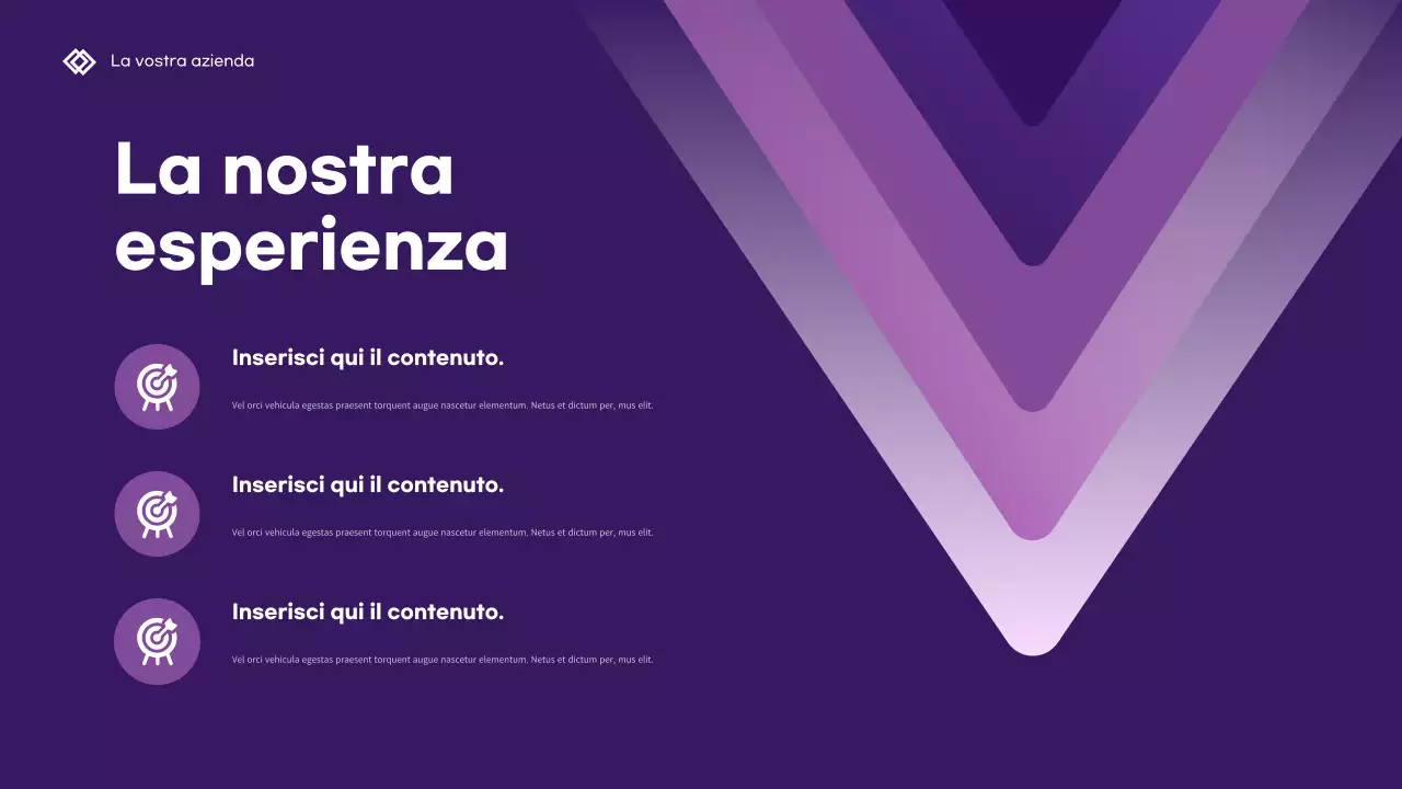 Presentazione aziendale geometrica viola