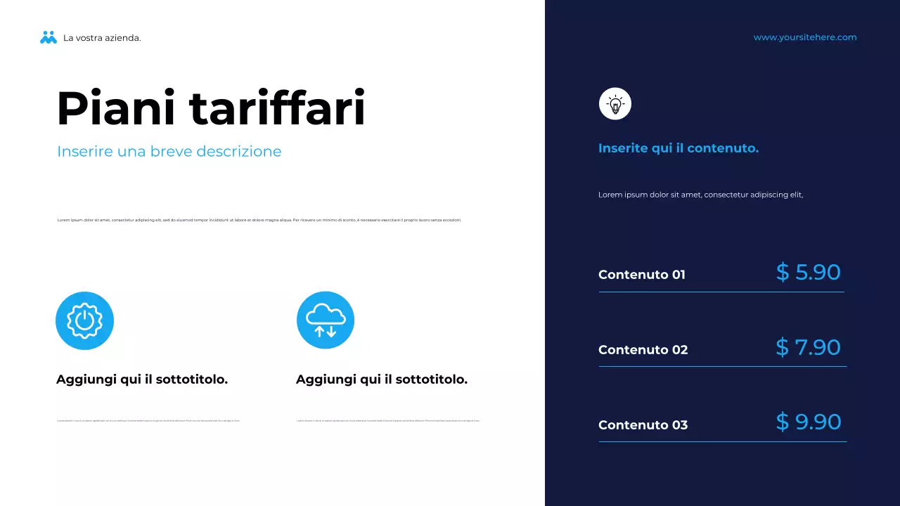 Presentazione aziendale geometrica blu