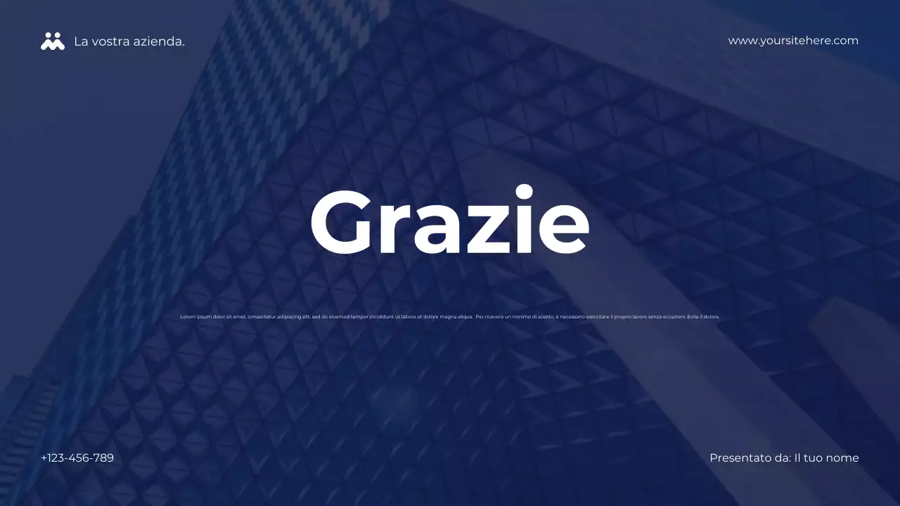 Presentazione aziendale geometrica blu