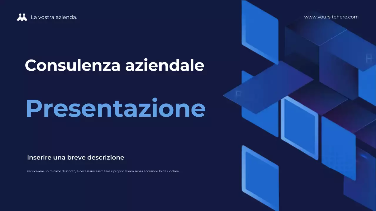 Presentazione aziendale geometrica blu