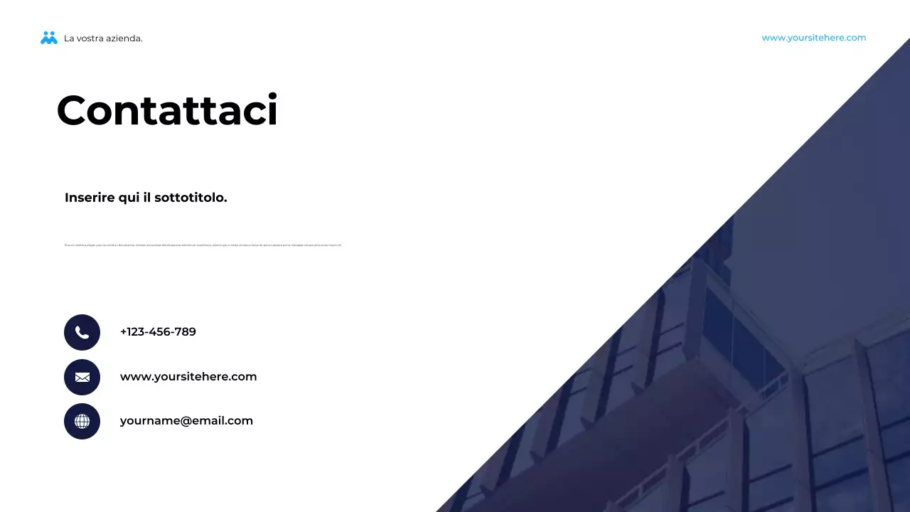 Presentazione aziendale geometrica blu