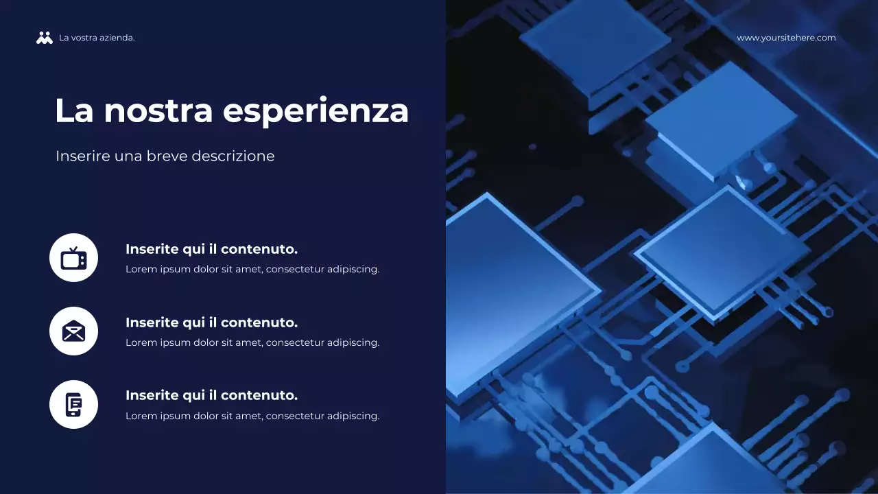 Presentazione aziendale geometrica blu