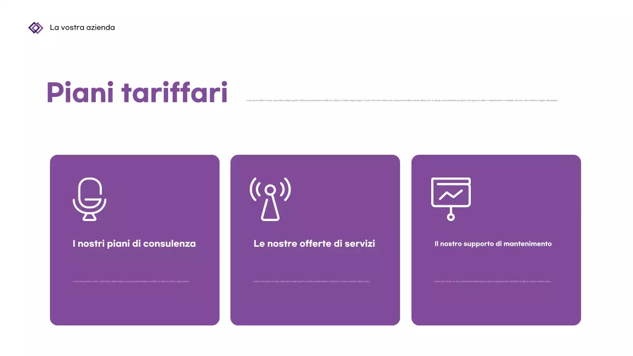 Presentazione aziendale geometrica viola