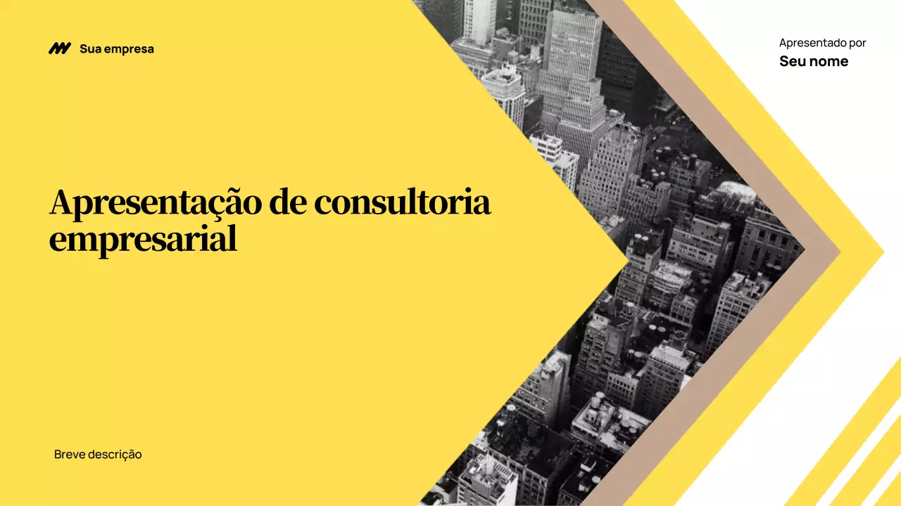 Apresentação empresarial moderna amarela