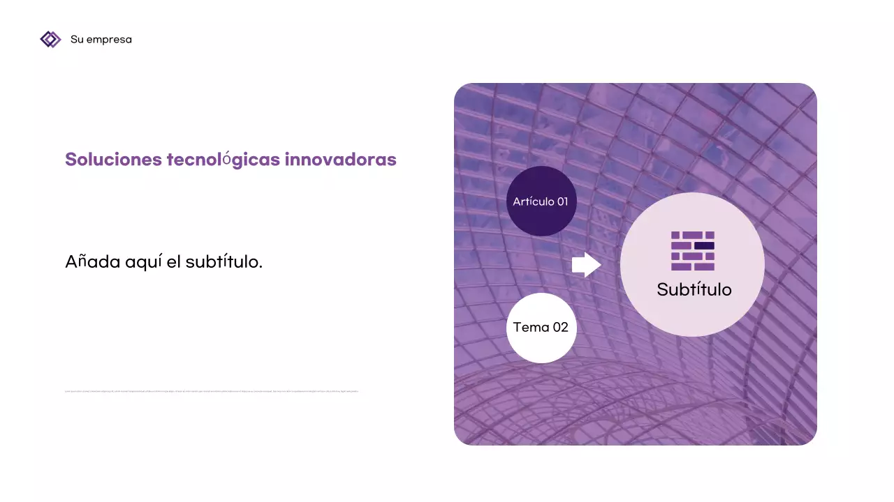 Presentación empresarial geométrica de color púrpura