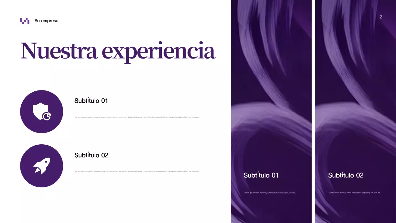 Presentación comercial abstracta en color púrpura