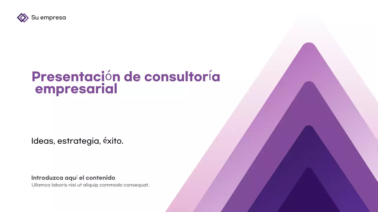 Presentación empresarial geométrica de color púrpura