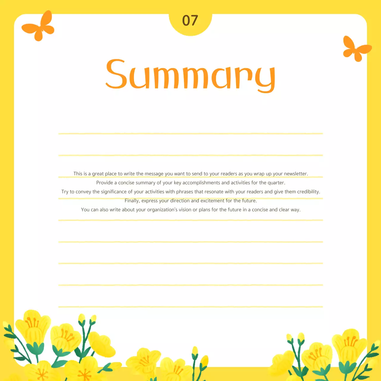 Yellow Simple Public Service Bulletin