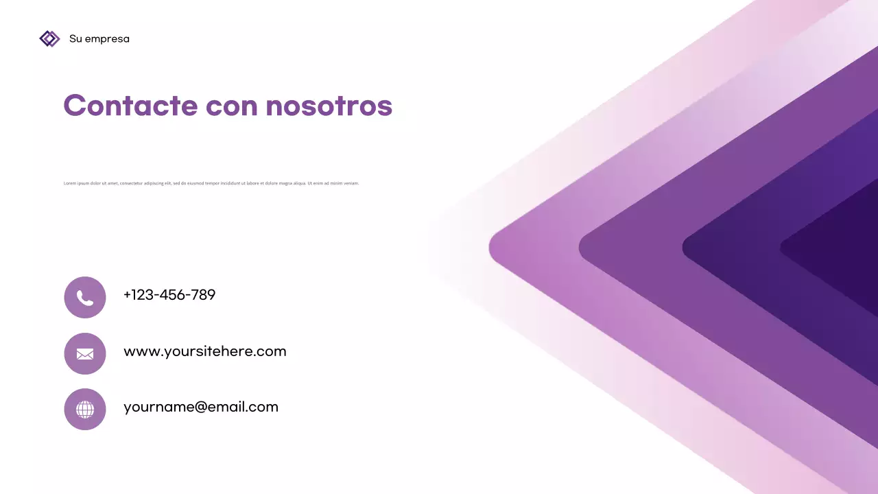 Presentación empresarial geométrica de color púrpura